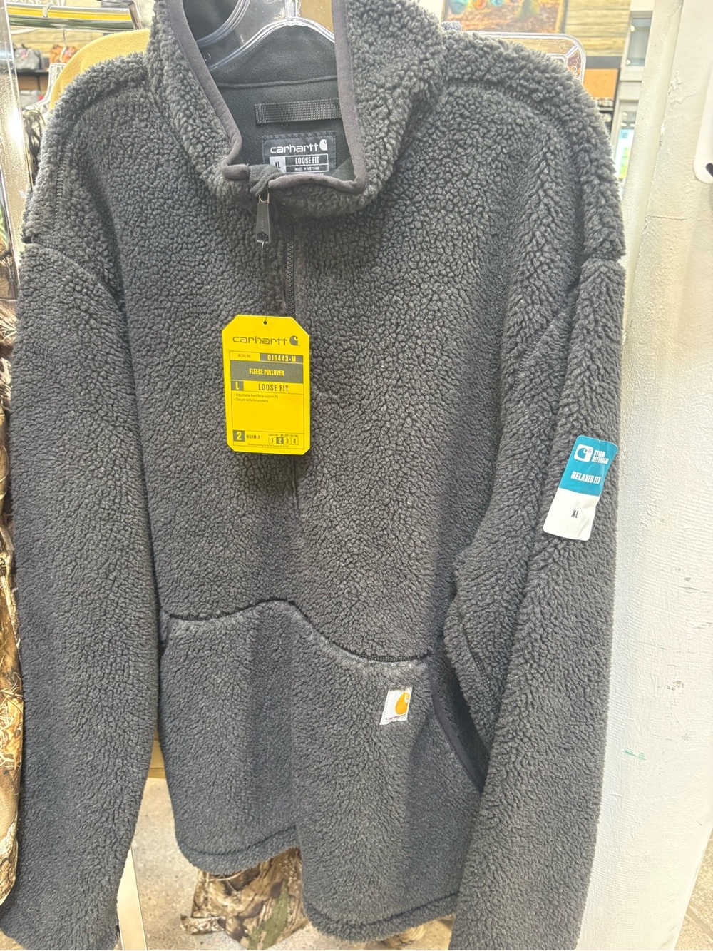 Carhartt Men’s Charcoal Sherpa Full-Zip Fleece Jacket xl